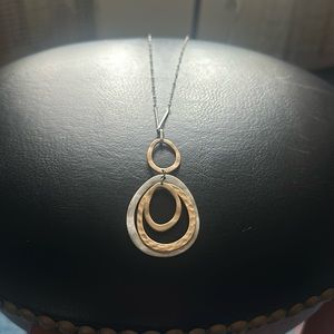 NWT Bancroft Long Dangly Necklace in Silver and Gold, Trendy Costume Jewelry